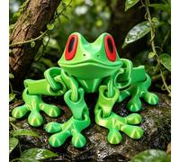 Figurine créative de grenouille imprimée 3D avec articulations articulées, modèle animal unique articulé pour la maison, le bureau, pièce d'art en plastique, idéale pour les amoureux des animaux et