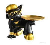Figurine - Creative Sculpture - Statue de Chien - Plateau Décoratif - Noir - Design Contemporain