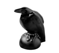 Figurine Crow Black - Ornement De Corbeau Obsidien, Sculpture D'oiseau en Pierre Naturelle | Statue Décorative du Jardin, Artisanat en Poli À La Main pour Table À Manger, Décoration Intérieure