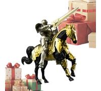 Figurine d'action - Chevalier 16,5 x 9,5 x 4 cm et cheval de guerre 23,8 x 17,8 x 6,3 cm ABS | Statues mobiles multi-articulations, modèle à monter soi-même, jouet d'exposition de bureau à domicile