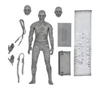 Figurine D'Action De 7 Pouces Des Monstres Universels | La Momie (Noir Et Blanc)