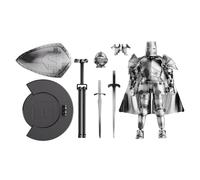 Figurine d'action de chevalier médiéval - Modèle de robot mobile multi-articulé PP 14 x 13,2 cm | Ƒiğurinê de bureau avec base amovible objet de collection posable pour bibliothèque, chevet, présento