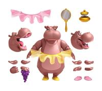 Super7 Figurine Disney Ultimates Fantasia Hyacinth Hippo 18 cm Multicolore