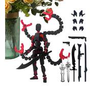 Figurine d'action imprimée en 3D - Mannequin mobile articulé, articulations mobiles sur tout le corps, décoration de bureau de 5,5 pouces, jouet léger, pour garçons adultes et accessoires de configur