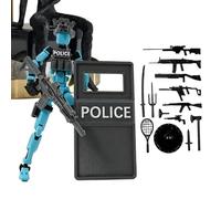 Figurine d'action imprimée en 3D, robot articulé pose les forces de l'ordre - Lot de 13 figurines d'action pour garçons, , filles, adultes et adolescents, pour le jeu, la table de chevet, le