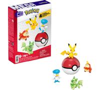 Figurine d'action MEGA Pokémon, jeu de construction pour enfants, équipe de la région de Paldea avec 79 pièces, Pikachu, Crokel, Felori et Kwaks et 1 Pokéball