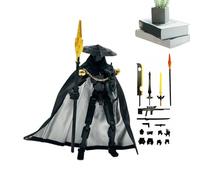 Figurine d'action mobile imprimée en 3D - Combattant d'épée multigrateur de quatrième génération avec cape et | améliorée avec armes et formes de main | PE