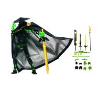 Figurine d'action mobile imprimée en 3D - Combattant d'épée multigrateur de quatrième génération avec cape et | améliorée avec armes et formes de main | PE
