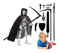 Figurine d'action multi-longueur - Modèle de jouet squelette Bucket, Cloak + Set multi-éléments - Mobilité - En plastique T13 Figurine d'action pour décorations de bureau