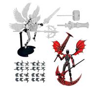 Figurine d'action robot - 2 ensembles de figurines déjà assemblées avec ailes | Décor pour table imprimé en 3D à articulations mobiles | Pour collectionneur, décoration de salon, de chambre et
