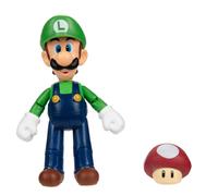Figurine D'Action Super Mario 4 Pouces | Luigi Avec Champignon 1-Up