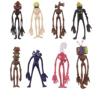 Figurine D'action Tête De Sirène 8 Pièces/Ensemble, Figurine Modèle D'horreur, Sculpture De Poupée Timide, Base De Légende Urbaine Scp