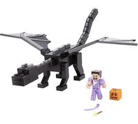 Mattel Figurine Dragon Ultime Ender 50 cm avec Steve 8 cm et accessoires de combat