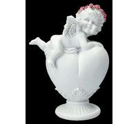 Figurine d'ange avec chapelet sur cœur - 17 cm - Décoration - Ange d'amour