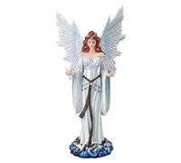 Figurine d'ange avec colombes 42 cm | Statue de paix céleste blanche Fée Elfe Ange de la paix