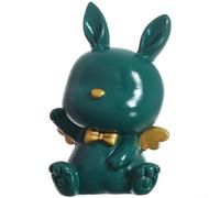 Figurine d'ange lapin en résine avec élégance silencieuse et détails de design bien pensés, optimisée pour une présence ambiante dans les environnements résidentiels (petite encre verte)