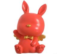 Figurine d'ange lapin en résine avec élégance silencieuse et détails de design bien pensés, optimisée pour une présence ambiante dans les environnements résidentiels (petite orange)
