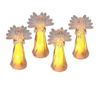 Figurine d'ange lumineux LED en acrylique transparent avec illuminations étincelantes - Décoration de bureau miniature