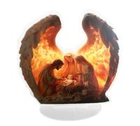 Figurine D'ange - Sculpture Sereine En Prière, Statue Décorative Miniature | Conception Artisanale En Acrylique 2D, Détails Artistiques Élégants, Charmant Affichage De Pièce Maîtresse D'étagère De Mar