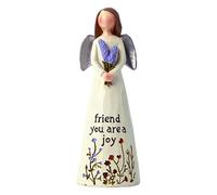 Figurine d'ange « Tree of Loyalty » peinte à la main - Souvenir de chiens et amis fidèles - Décoration symbolique pour la maison et l'étagère - Idée cadeau inspirante pour les amoureux des animaux de