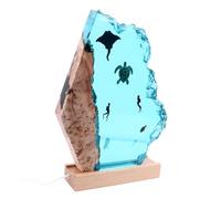 Figurine d'animal marin en résine 3D, 8 pouces, en résine de bois massif, avec une lumière marine LED 5V détachable unique, décoration de sculpture marine