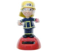 Figurine dansante, sculpture oscillante du pompier, nouveauté ornement de bureau à énergie solaire, décoration de tableau de bord de voiture sur le seuil de fenêtre, cadeau pour table d'uff