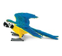 Figurine d'ara bleu et or Safari Ltd. - Figurine d'oiseau en plastique détaillée de 11,4 cm - Jouet éducatif pour garçons, filles et enfants de 3