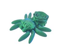 Figurine d'araignée imprimée 3D avec rose et cœur - Décoration de table gothique créative - Légère - Pour la maison, le bureau et le salon - En résine synthétique noire