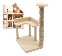 Figurine d'arbre à chat miniature - Ensemble d'accessoires de décoration de 4,8 cm, petit meuble, complément de scènes fines pour la conception de collectionneur, complément de modélisme réaliste pour