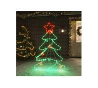 Figurine d'Arbre de Noël avec 144 LED Décoration de Noël Ornement de Vacances Décoration de Fête Salle de Séjour Intérieur 88x56 cm