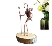 Figurine d'art en cuivre, personnages en fer forgé, personnage de randonneur en fer forgé, figurines de collection pour la fête des pères, bibliothèque, présentation de table