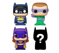 Funko Bitty Pop! DC - Batman, Batgirl, The Riddler et Une Mini-Figurine Mystère en Surprise - 2.2 Cm - DC Comics Collectionnable - Étagère Empilable Incluse - Idée de Cadeau