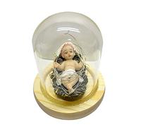 Figurine de bébé allongé sur du foin - Statue lumineuse à LED pour crèche de Noël