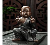 Figurine de bébé Bouddha méditant faite à la main, statue de Bouddha Fengshui, sculpture de moine de jardin zen, décoration intérieur/extérieur pour la maison, le jardin, la terrasse, la cour, 6