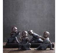 Figurine de bébé Bouddha méditant faite à la main, statue de Bouddha Fengshui, sculpture de moine de jardin zen, décoration intérieur/extérieur pour la maison, le jardin, la terrasse, la cour, 6