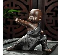 Figurine de bébé Bouddha méditant faite à la main, statue de Bouddha Fengshui, sculpture de moine de jardin zen, décoration intérieur/extérieur pour la maison, le jardin, la terrasse, la cour, 6