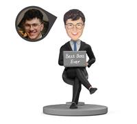 Figurine de bobblehead personnalisée faite à la main avec photo de visage masculin et féminin, cadeau unique et amusant de manager et de superviseur