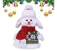 Figurine de bonhomme de neige assis, de décoration de Noël - Décoration de bureau Bonhomme de neige Décorations de Noël Statuette de bonhomme de neige | Décoration de Noël, jolie pa