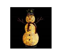 vidaXL Figurine de bonhomme de neige de Noël à LED Tissu 120 cm