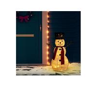 vidaXL Figurine de bonhomme de neige de Noël à LED Tissu 60 cm G