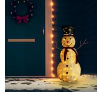 Figurine de Bonhomme de Neige de Noël à LED Tissu 90 cm Silhouette vidaXL