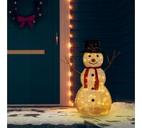 Figurine de Bonhomme de Neige de Noël à LED Tissu 90 cm Silhouette vidaXL