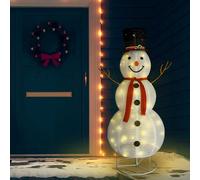 Figurine de Bonhomme de Neige de Noël à LED Tissu 90 cm Silhouette vidaXL