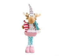 Figurine de bonhomme de neige extensible pour la maison et le bureau, poupée télescopique en tissu conçue pour ajouter de la joie à n'importe quelle pièce (élan masculin)