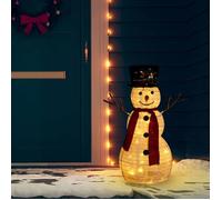 Figurine de bonhomme de neige LED - vidaXL - 60 cm - Tissu épais - 8 modes d'éclairage