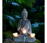 Figurine de Bouddha avec lampes solaires pour l'extérieur, décoration de Bouddha avec lampes solaires, décoration de jardin avec figurines bouddhistes avec lampe solaire étanche, lanterne solaire pour