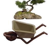 Figurine de brouette jouet - Modèles de mini chariot, accessoires de maison de , brouette de jardin réaliste, finition peinte à la main, matériau léger et durable | Idéal pour décorer des pots d