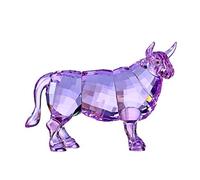 Figurine de bœuf de bœuf en cristal - Décoration d'intérieur - Animal de collection - Violet