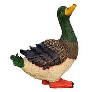 Figurine de Canard Artificiel, Sculpture Rustique en Forme de Canard colvert pour décoration d'étang de Jardin, Ornement en résine pour Cour, 31 cm de Hauteur