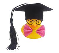 Figurine de Canard diplômé - Mascotte de Bureau de cérémonie, décoration de Collection pour réussite éducative | Mini Accessoire de caneton de Bain en Latex, pièce commémorative de réussite Scolaire,
